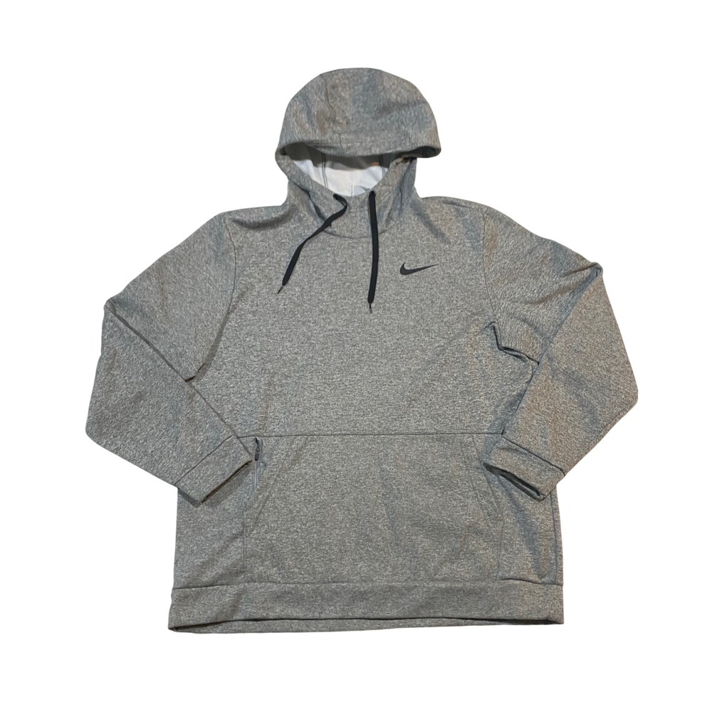 Nike Therma-FIT Mens XL Gray Heathered Pullover Training Hoodie CU6214-063